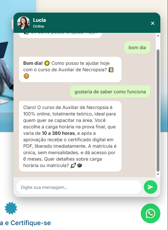 Widget de atendimento com IA